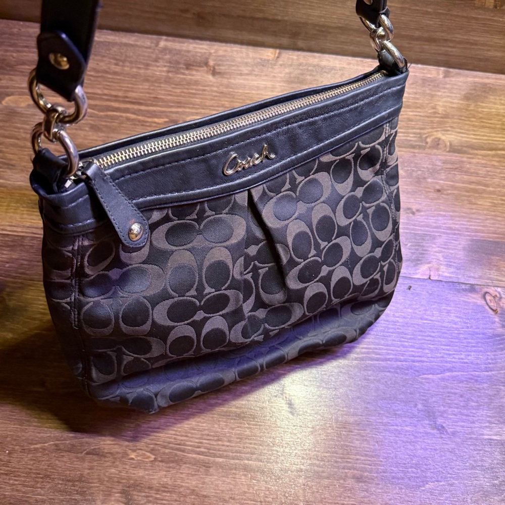 Coach Black Signature Jacquard Shoulder Bag Classic & Versatile